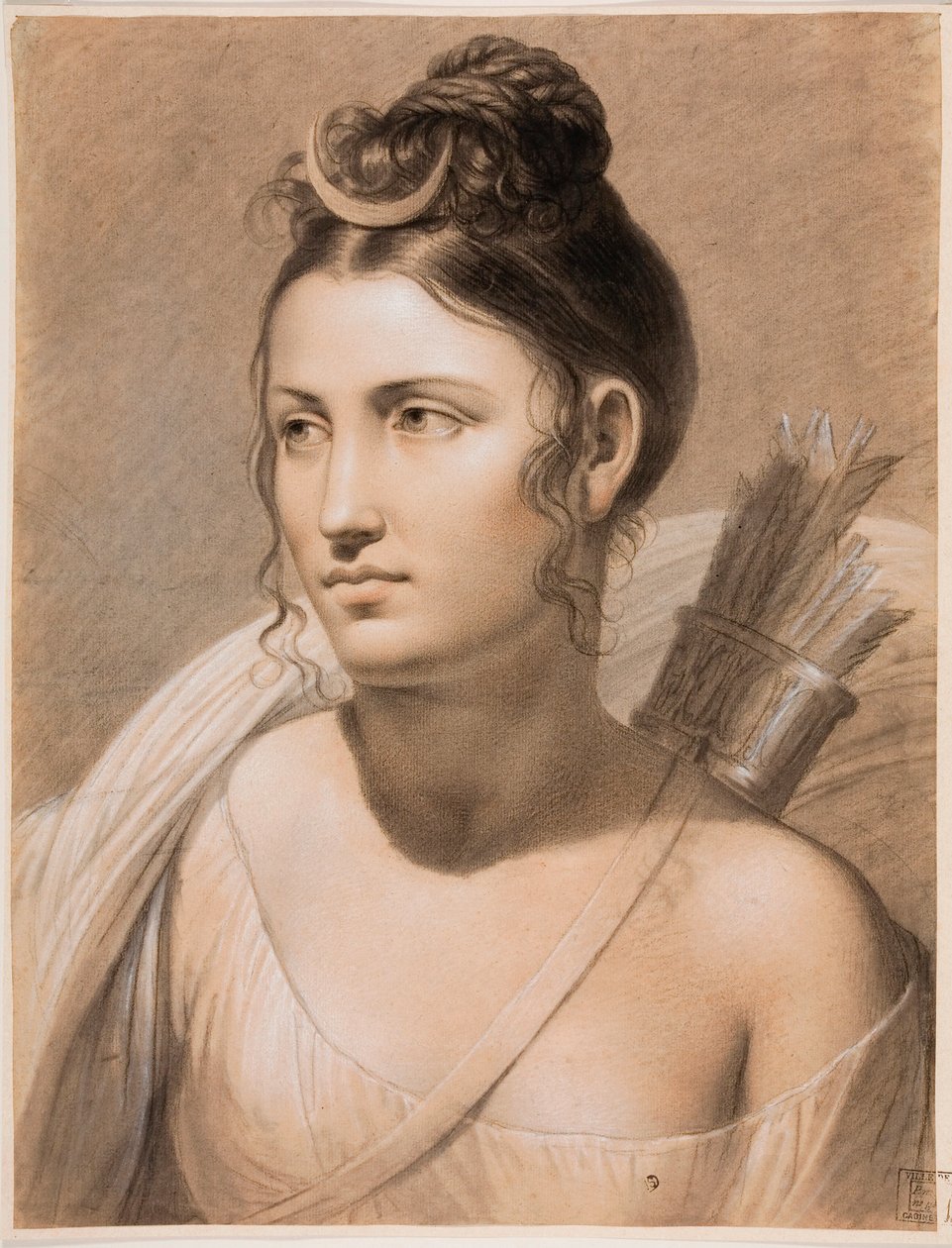 "Diane" (Diana) Joseph-Francois Ducq (1762-1829) pasztellje, 18. századi Groeninge Múzeum, Bruges alkotó: Joseph François Ducq