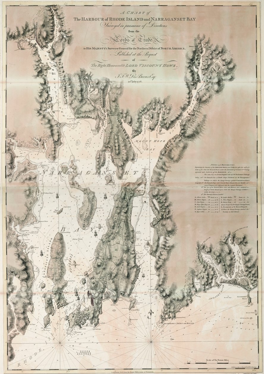Az Ipswich-öböl és a Cape Ann térképe, Észak-Amerika atlanti-óceáni partjai alkotó: Joseph Frederick Wallet DesBarres