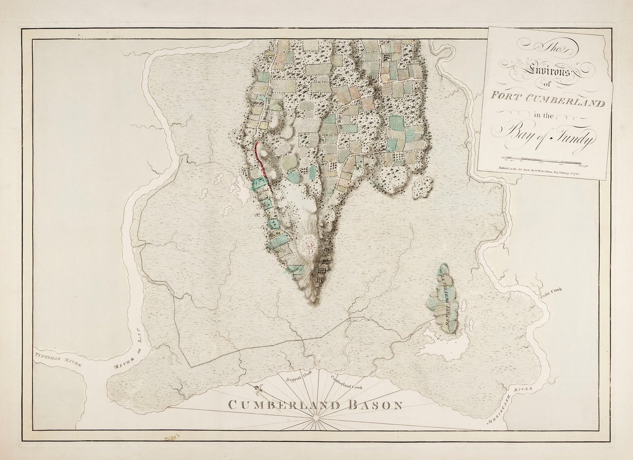 Fort Cumberland környéke a Fundy-öbölben alkotó: Joseph Frederick Wallet DesBarres