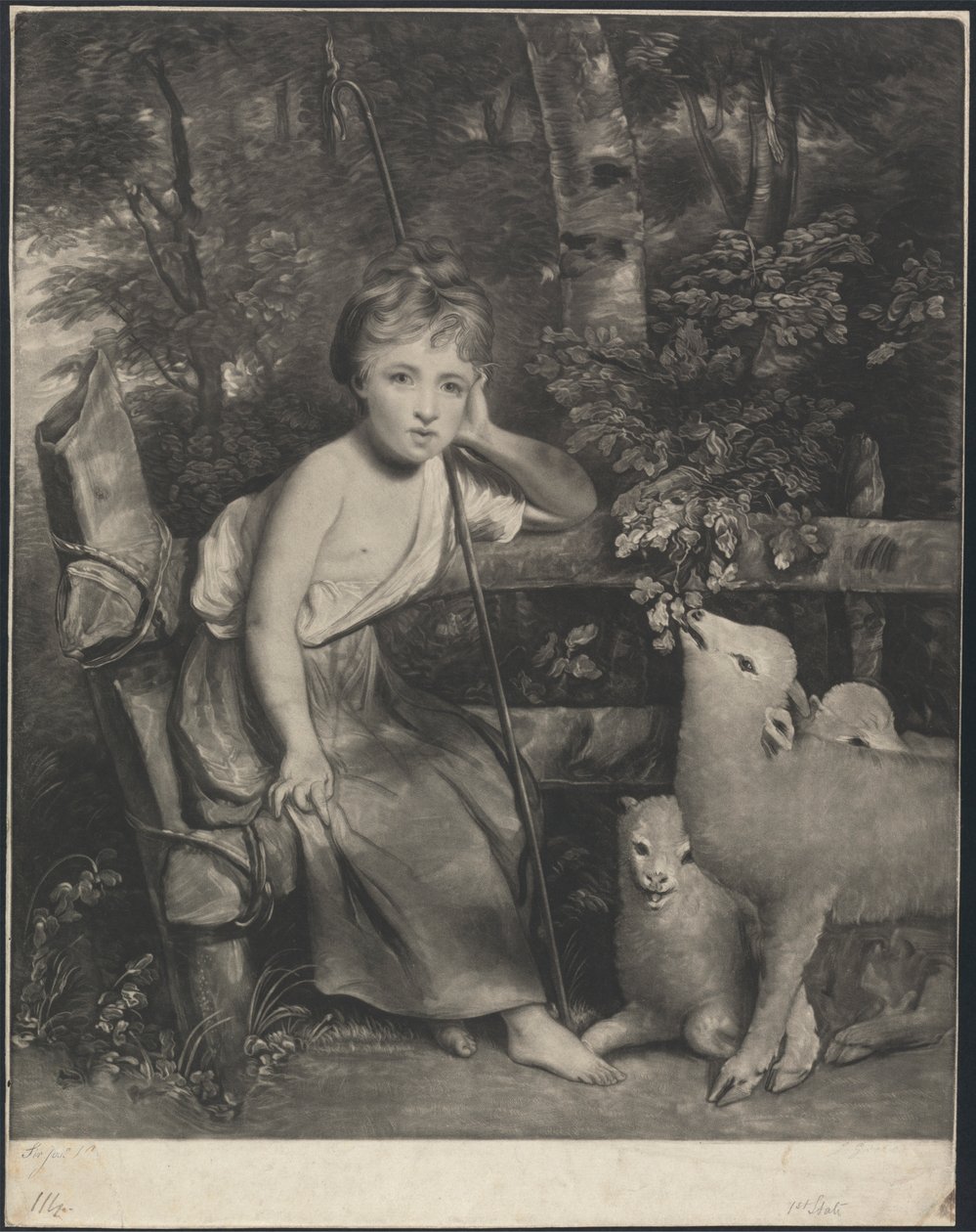 Miss Mary Palmer mint "A fiatal pásztorlány" alkotó: Joseph Grozer