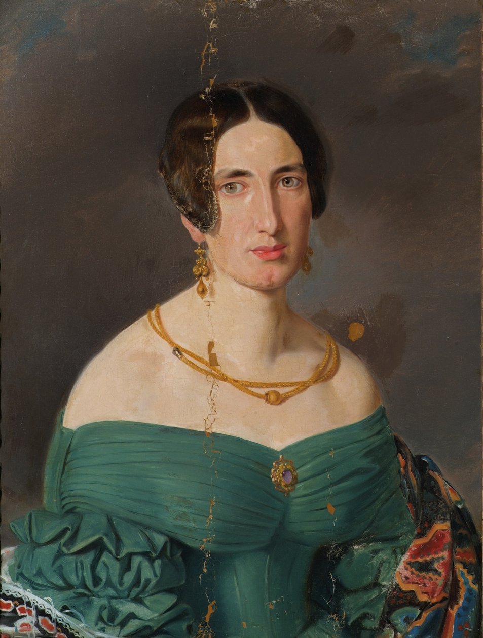 zöld ruhás nő alkotó: Joseph Hasslwander
