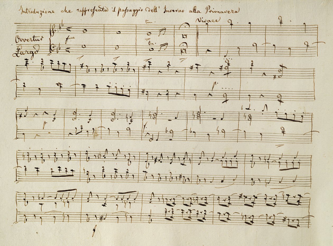 Nyitány a „Tavasz” partitúrájából, az „Északok” oratóriumból, először 1801 áprilisában alkotó: Joseph Haydn