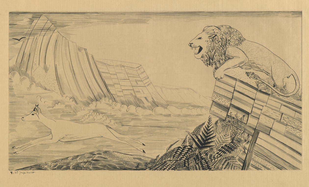 Oroszlán és Gazella alkotó: Joseph Hecht