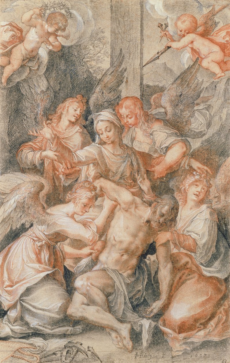 Pieta angyalokkal és Puttiakkal alkotó: Joseph Heintz
