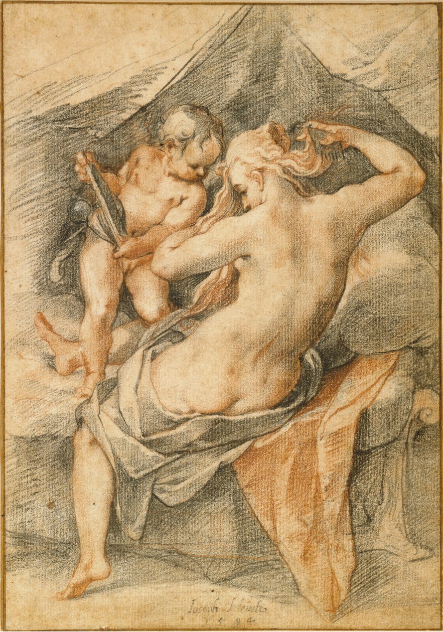 Német: Vénusz a tükör előtt A Vénusz toalettje alkotó: Joseph Heintz the Elder