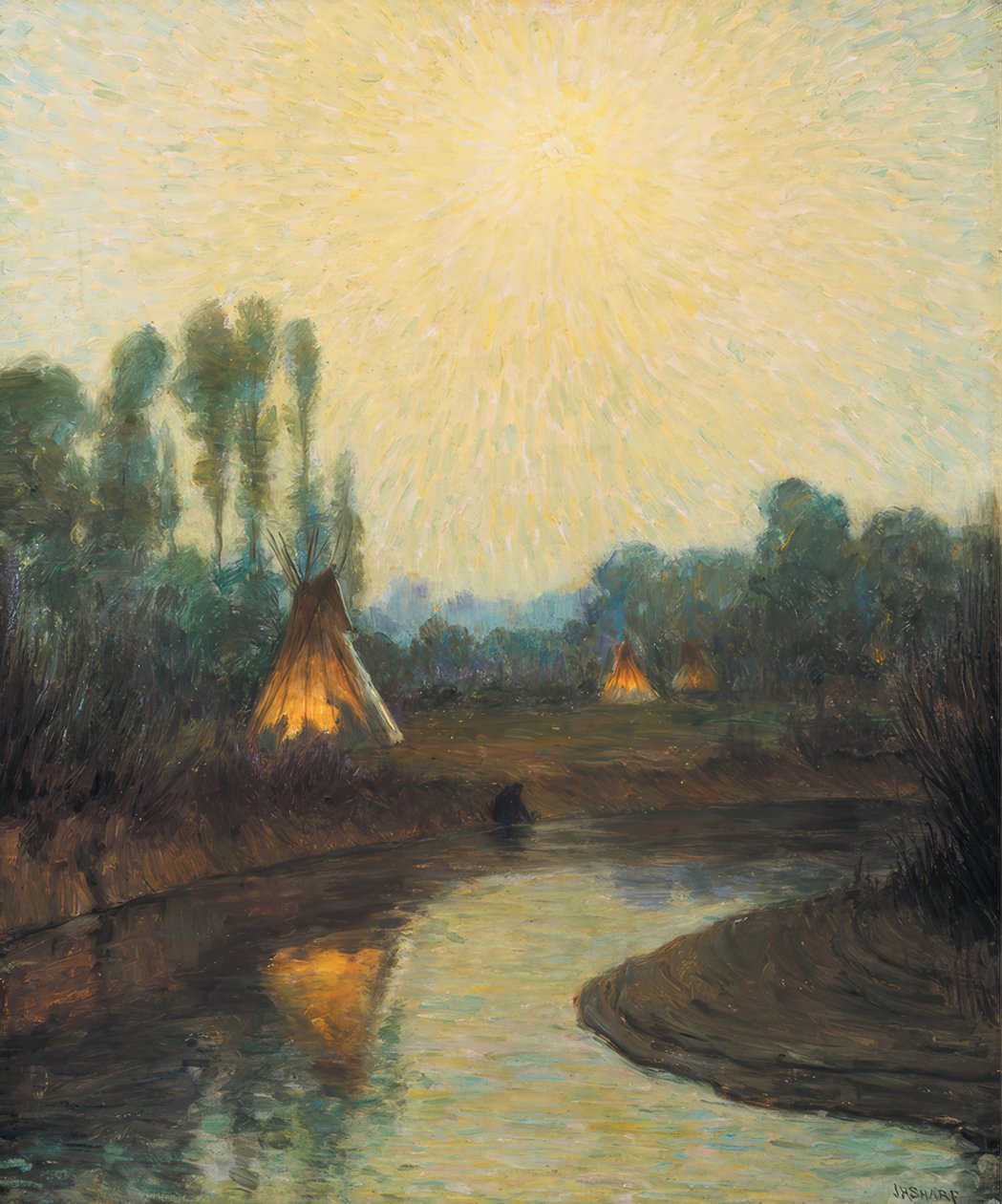 Korai holdfény, Varjú Rezervátum alkotó: Joseph Henry Sharp