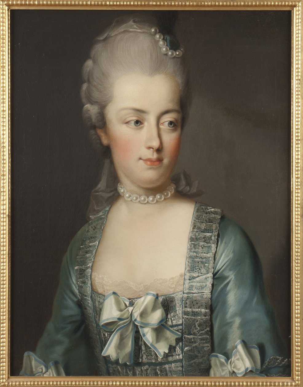 Marie Antoinette osztrák főhercegnő (1755-1793), a franciák királynőjének portréja, Hickel, Josef (1736-1807). Olajfestmény. Mérete: 65x50 cm. Nemzeti Múzeum Stockholm alkotó: Joseph Hickel