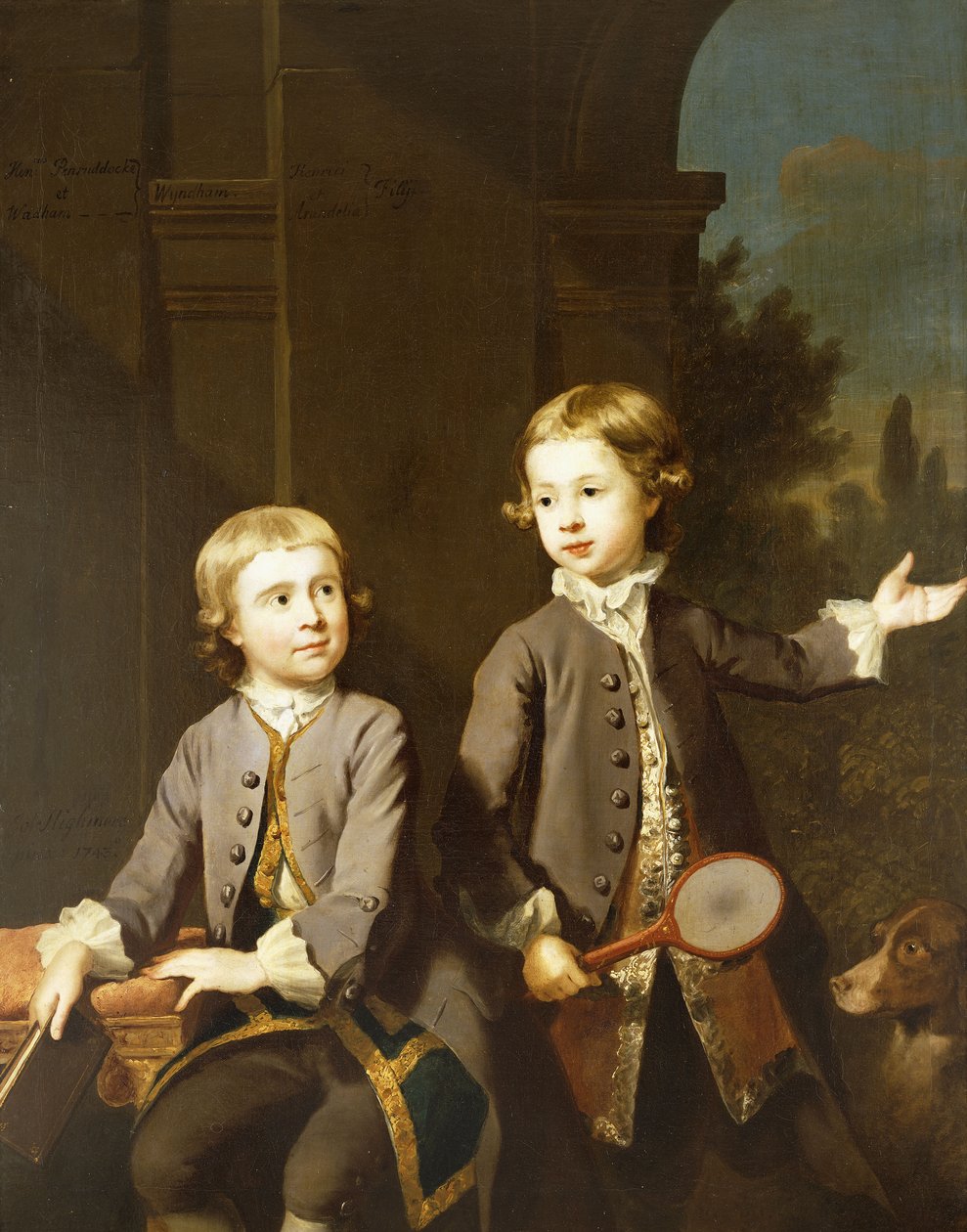 Henry Penruddocke Wyndham és testvére, Wandham kettős portréja, háromnegyed hosszúság, 1743 alkotó: Joseph Highmore