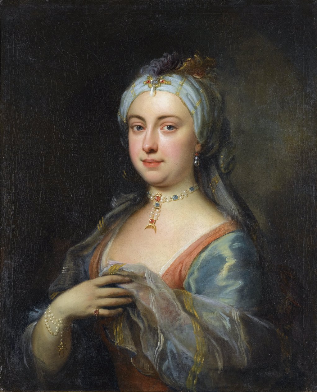 Lady Mary Wortley Montagu (1689-1762) portréja, Highmore, Joseph (1692-1780), - Olaj, vászon, 76x61,5 - Magángyűjtemény alkotó: Joseph Highmore