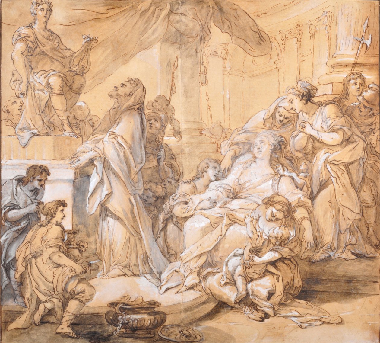 Alceste halála (lavis) alkotó: Joseph II Cellony