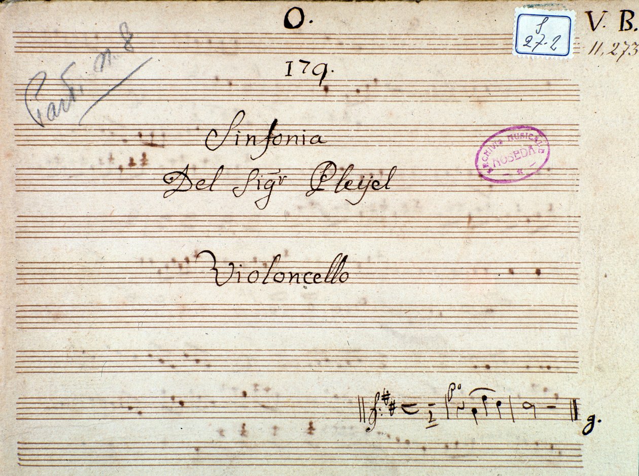 Pleyel D-dúr szimfóniájának első oldala alkotó: Joseph Ignace Pleyel