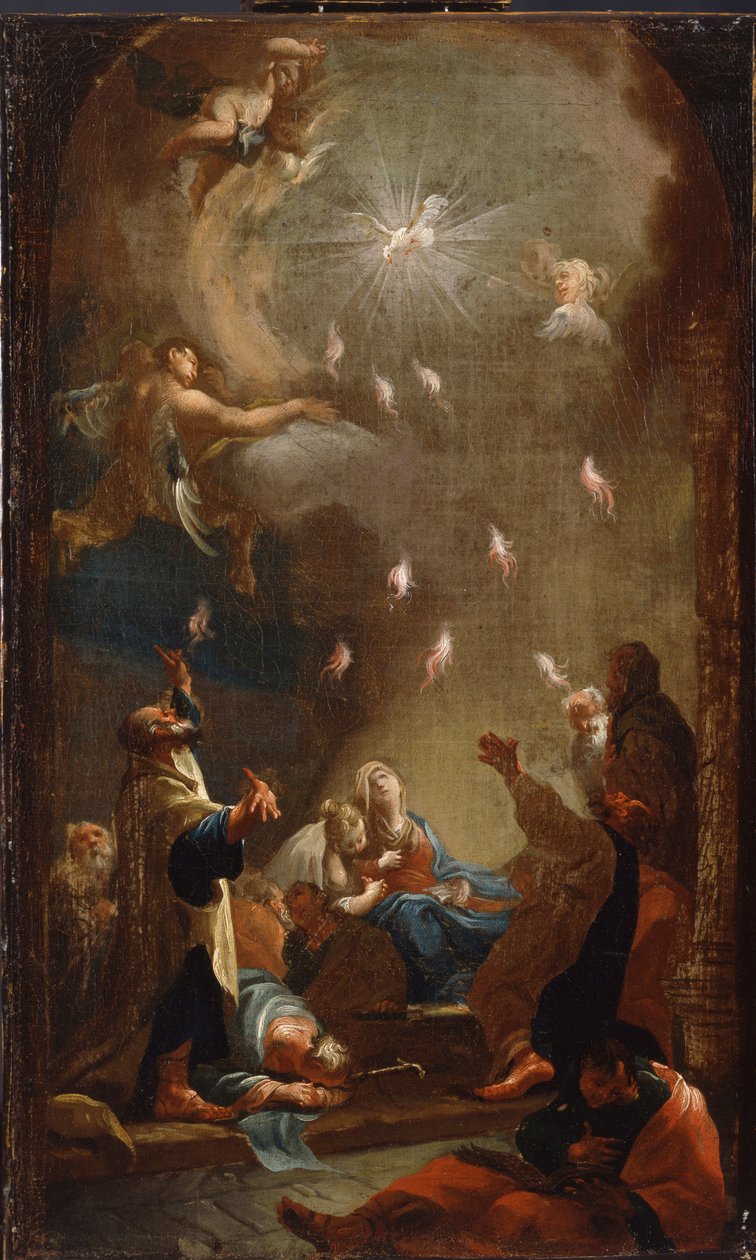 A Szentlélek leszállása (Pünkösd), Olaj, vászon, Joseph Ignaz Mildorfer (1719-1775), 1750 körül - (A Szentlélek leszállása (Pünkösd), J.I.Mildorfer olaj, vászon, 1750 körül) - Magyar Nemzeti Galéria (Magyarország) alkotó: Joseph Ignaz Mildorfer