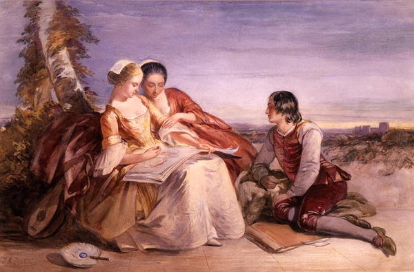 A művész tisztelői (akvarell papíron) alkotó: Joseph John Jenkins