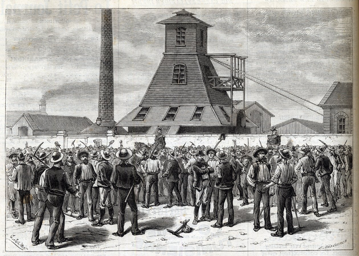 Sztrájk az anzini bányáknál (Pas-de-Calais) 1884-ben - Greves aux mines d