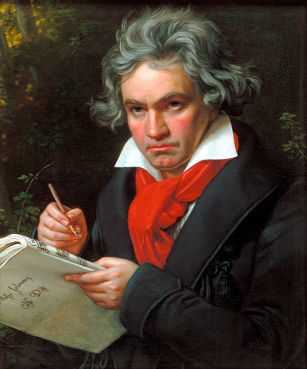 Ludwig van Beethoven portréja az ünnepi szentmise komponálása közben, 1820. alkotó: Joseph Carl Stieler