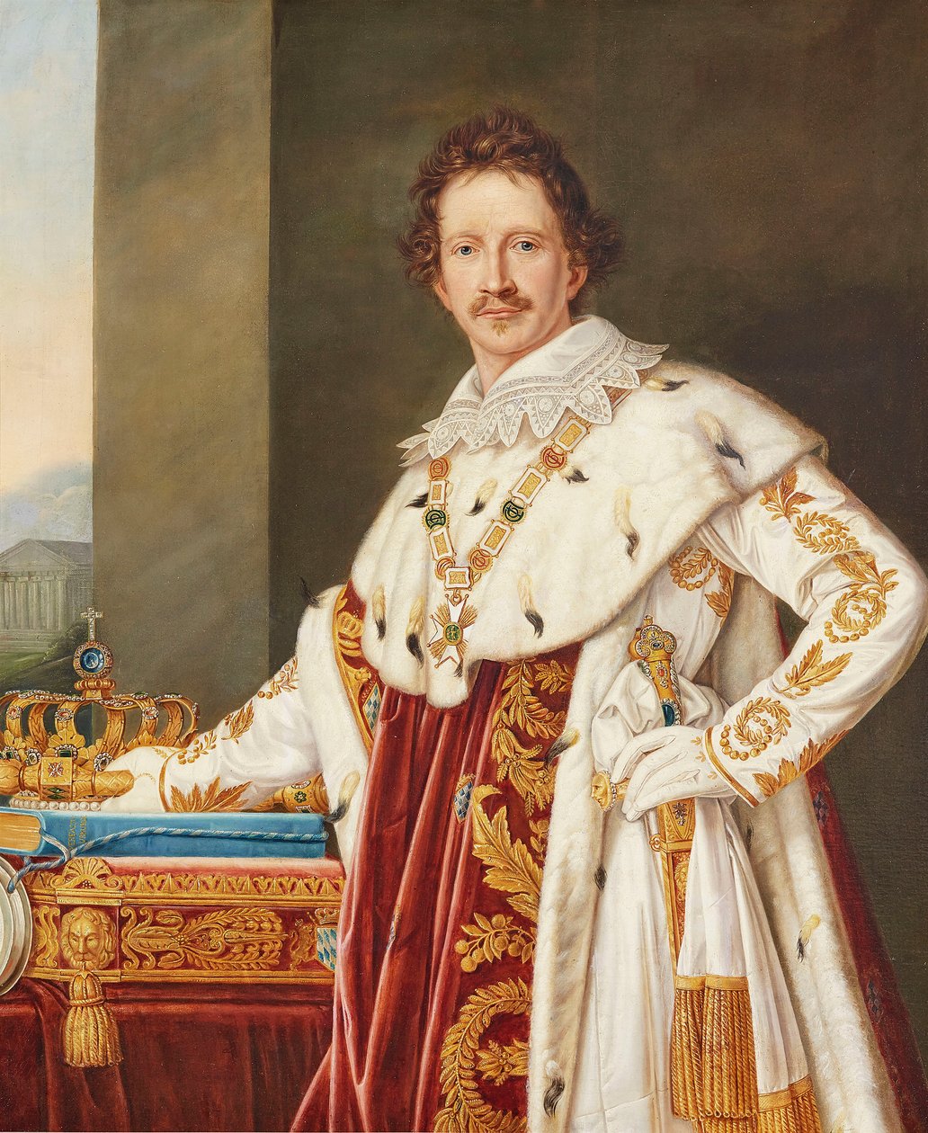 I. Ludwig bajor portréja 1786-1868 kenetköntösben. alkotó: Joseph Carl Stieler