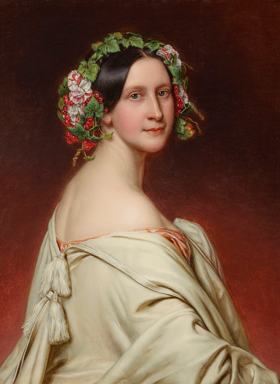 Charlotte von Hagn színésznő portréja 1809-1891, 1850. alkotó: Joseph Carl Stieler