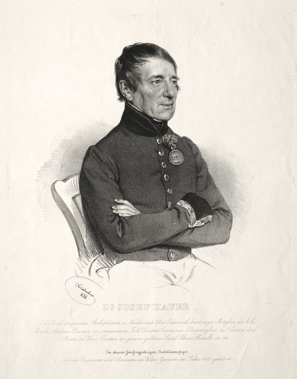 Portré Dr. Jospeh Hauer alkotó: Joseph Kriehuber