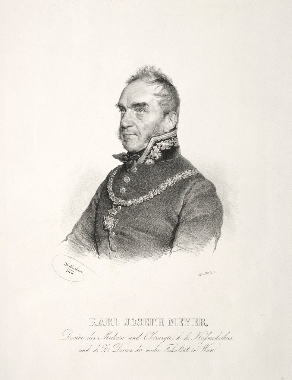 Dr. Karl Joseph Meyer portréja, 1844. alkotó: Joseph Kriehuber