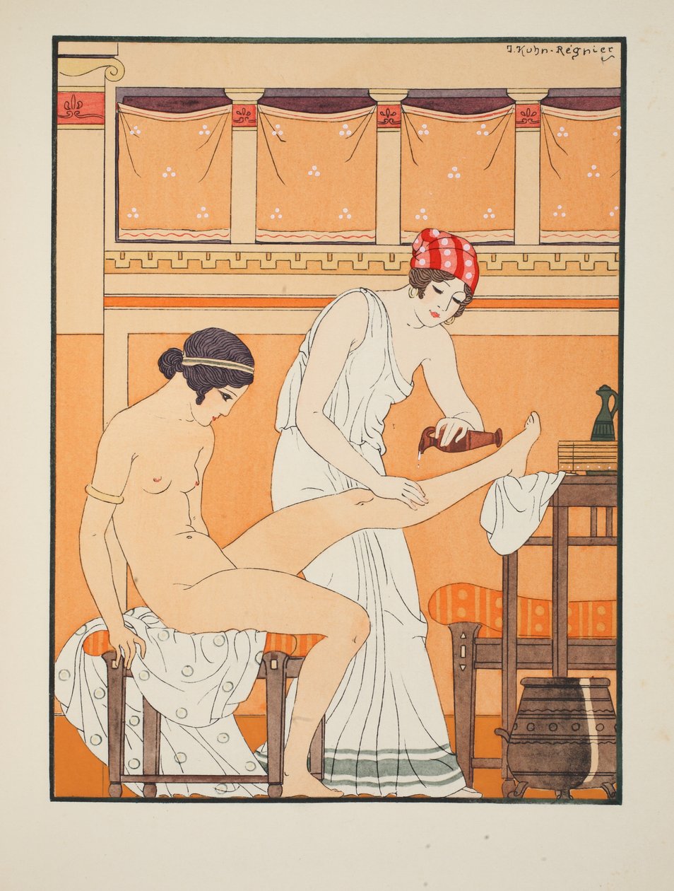 És kend meg illatos rózsával, illusztráció a "Hippokratész műveiből", 1934. alkotó: Joseph Kuhn Regnier