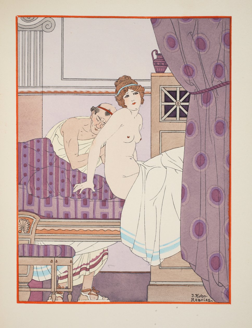Légzési hangok, illusztráció a "Hippokratész műveiből", 1934 alkotó: Joseph Kuhn Regnier