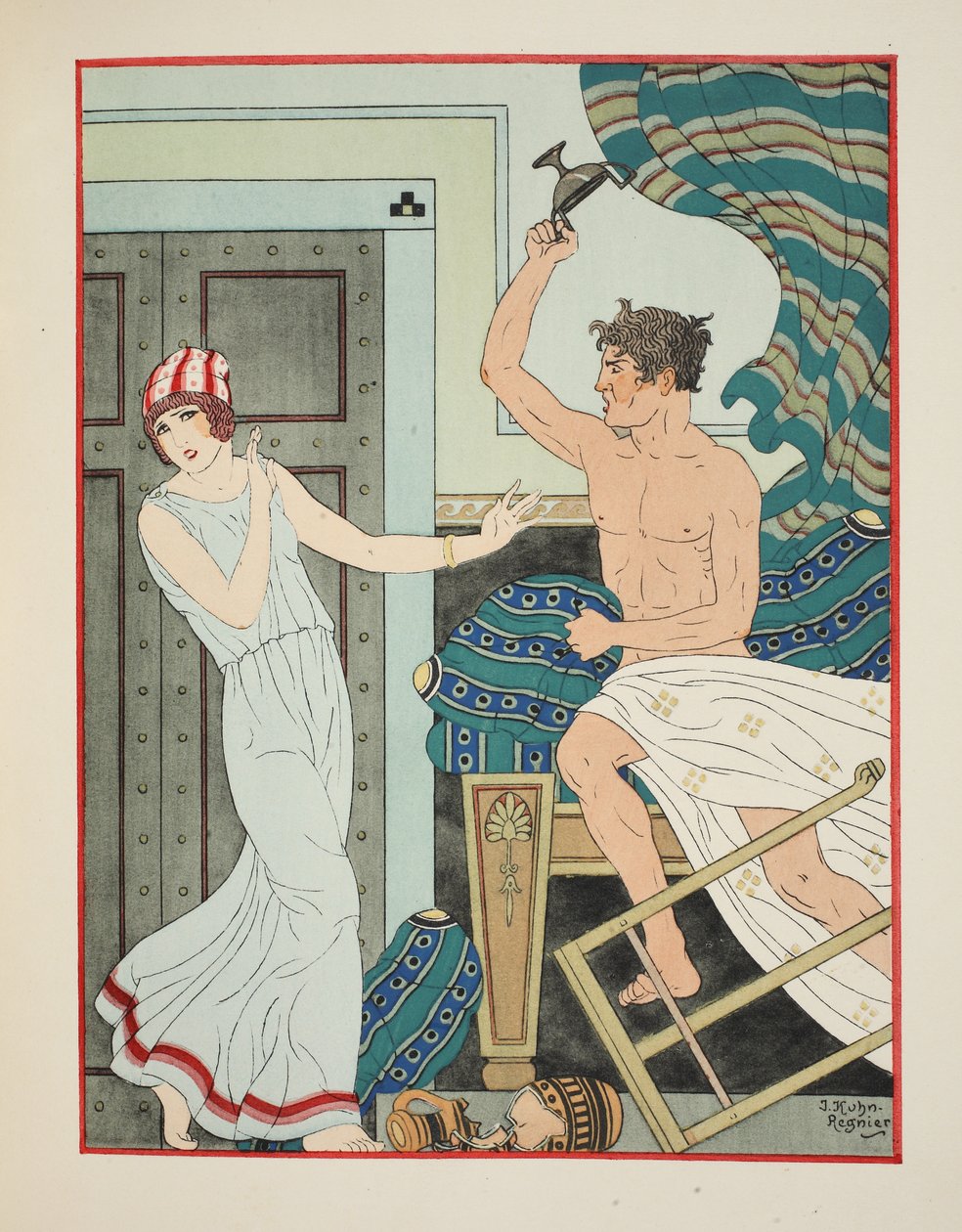 Cholerikus düh, illusztráció a "Hippokratész művei"-ből, 1934 alkotó: Joseph Kuhn Regnier