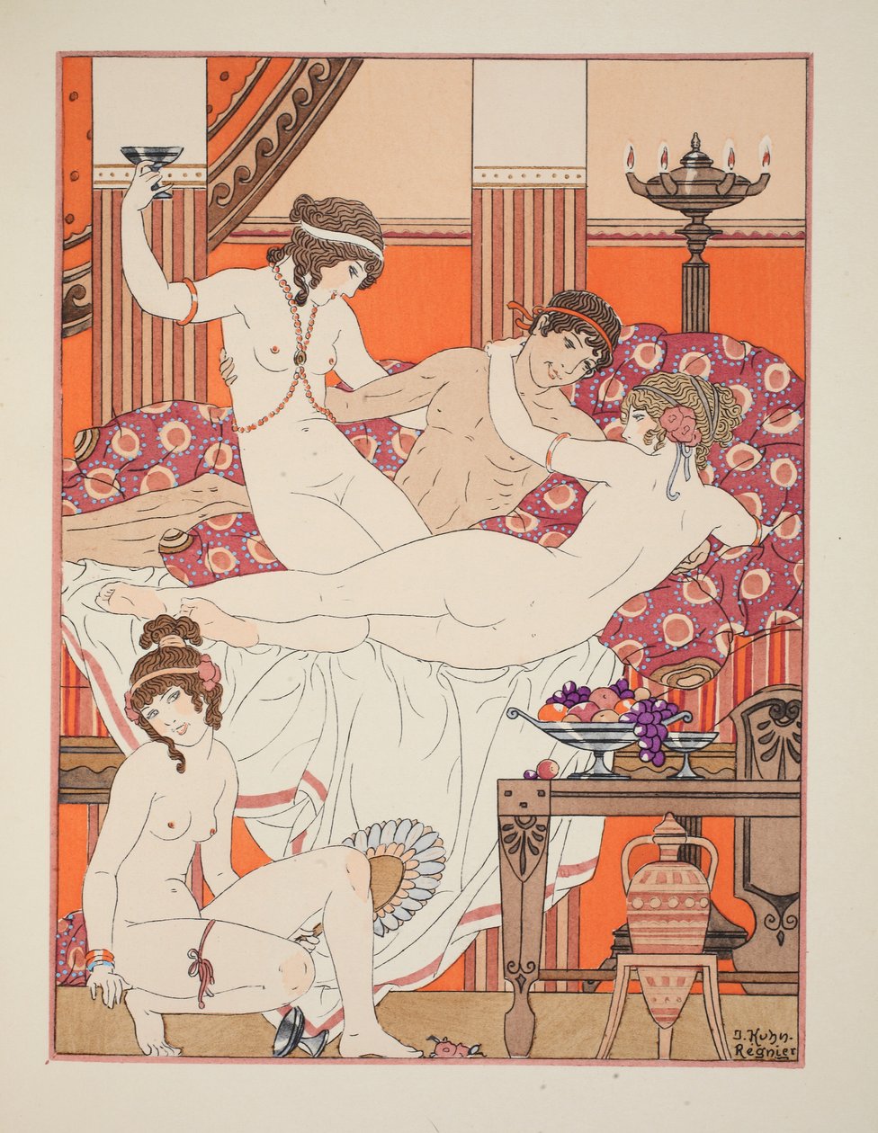 Bortúltengés és nők, illusztráció a "Hippokratész művei"-ből, 1934 alkotó: Joseph Kuhn Regnier