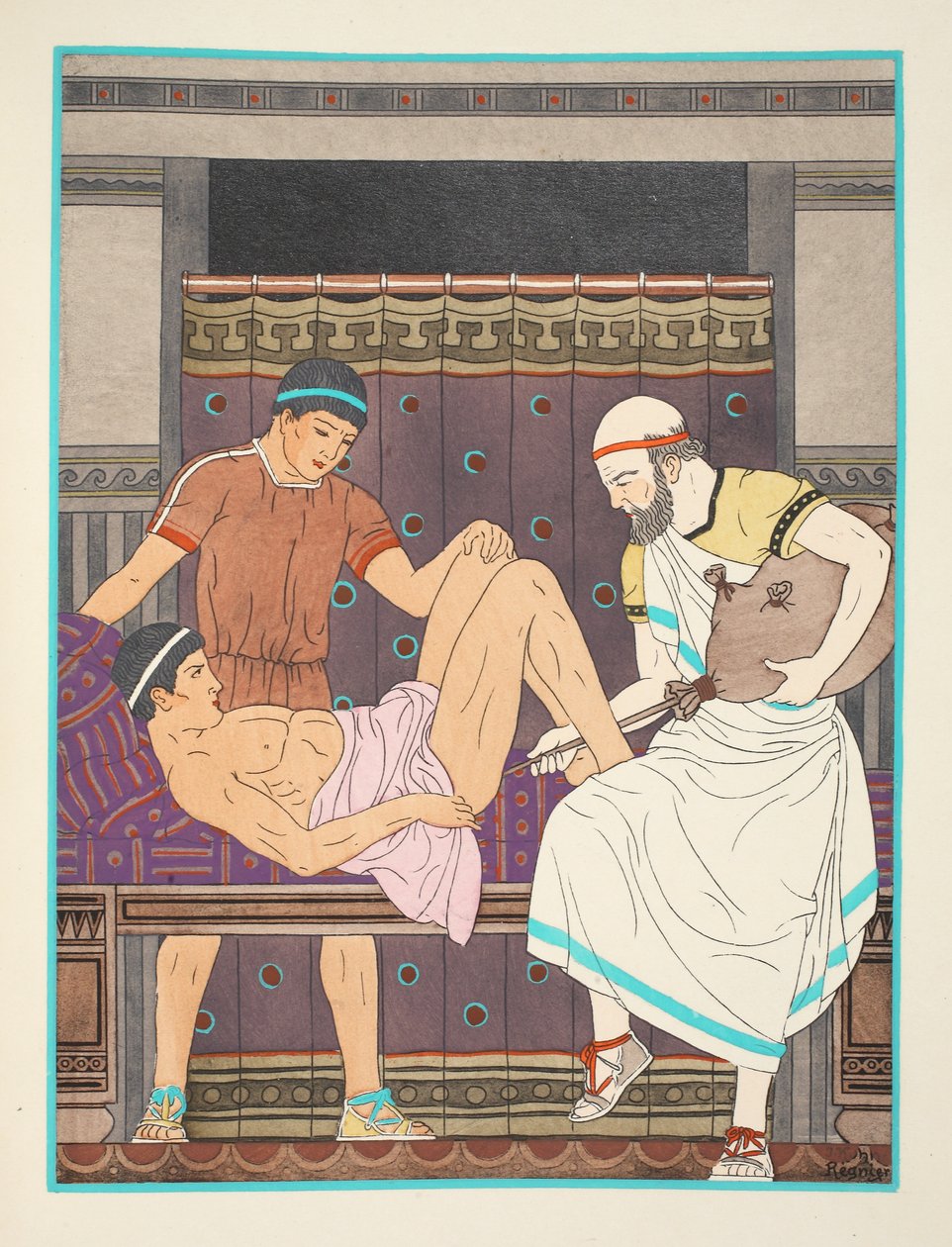 Beöntés, illusztráció a Hippokratész műveiből, 1934 alkotó: Joseph Kuhn Regnier