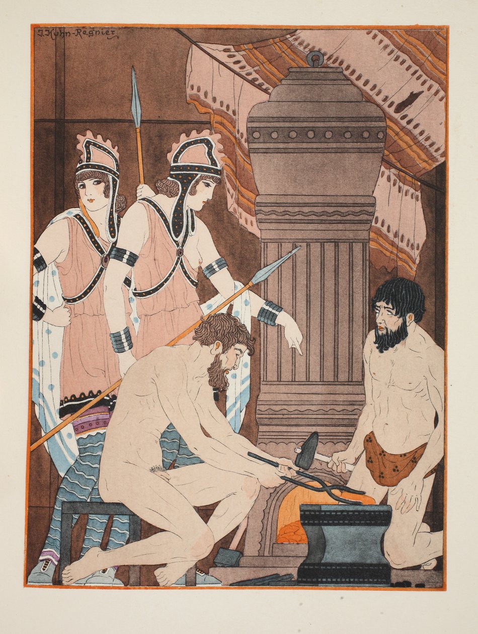 Forró parázs, illusztráció a "Hippokratész művei"-ből, 1934 alkotó: Joseph Kuhn Regnier