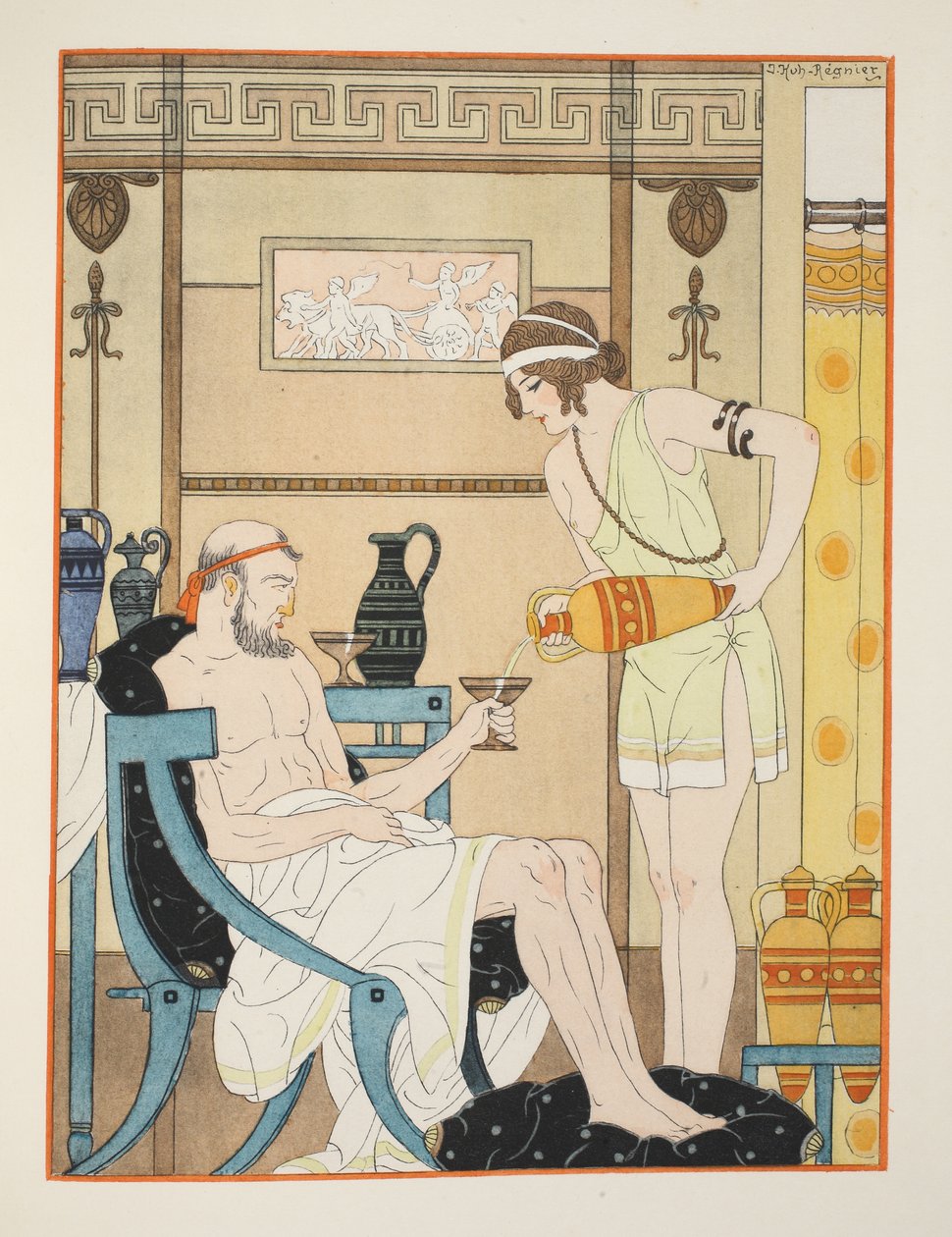 Hidratálás a hidegre, illusztráció a Hippokratész műveiből, 1934 alkotó: Joseph Kuhn Regnier