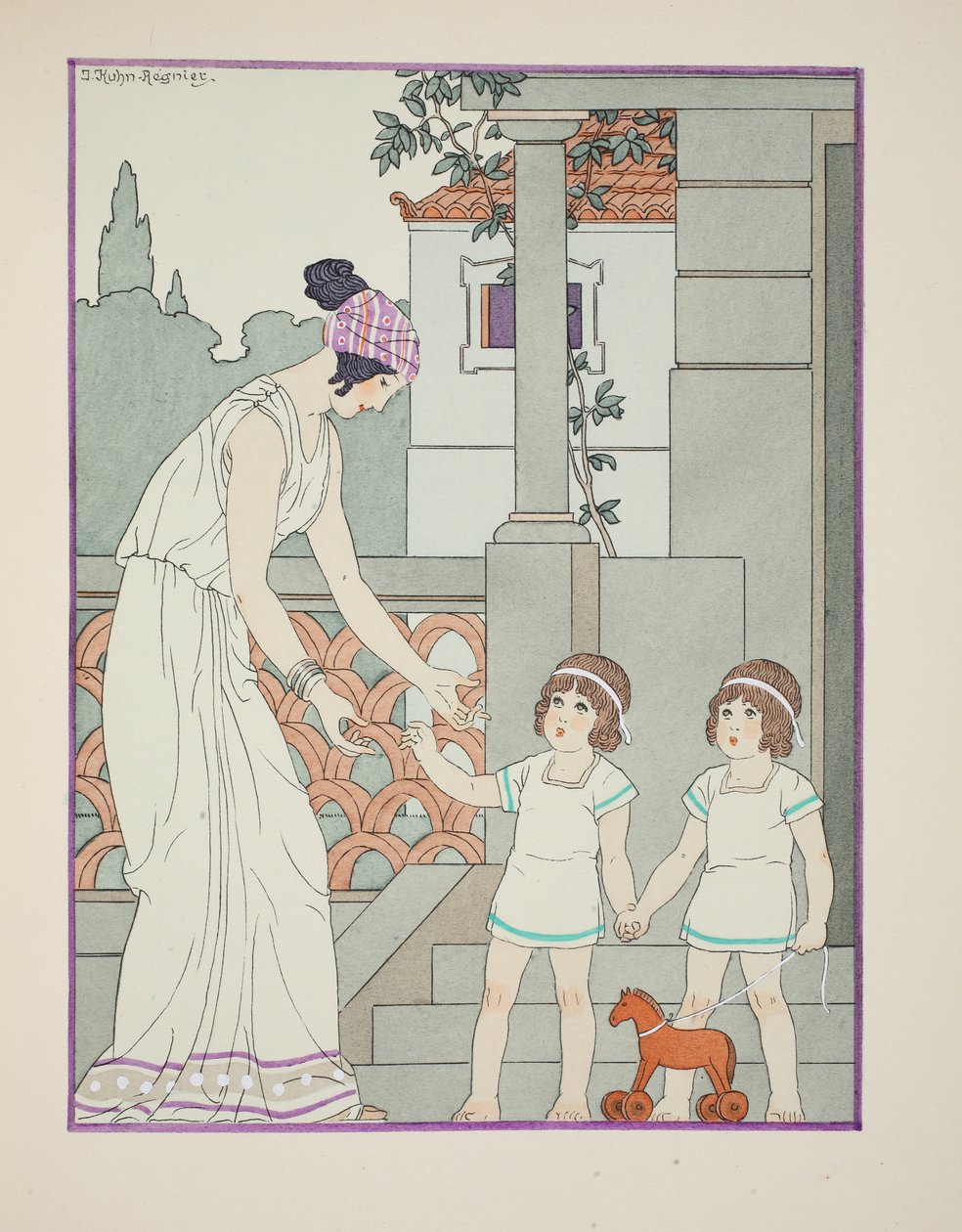 Egypetéjű ikrek, illusztráció a "Hippokratész művei"-ből, 1934 alkotó: Joseph Kuhn-Regnier