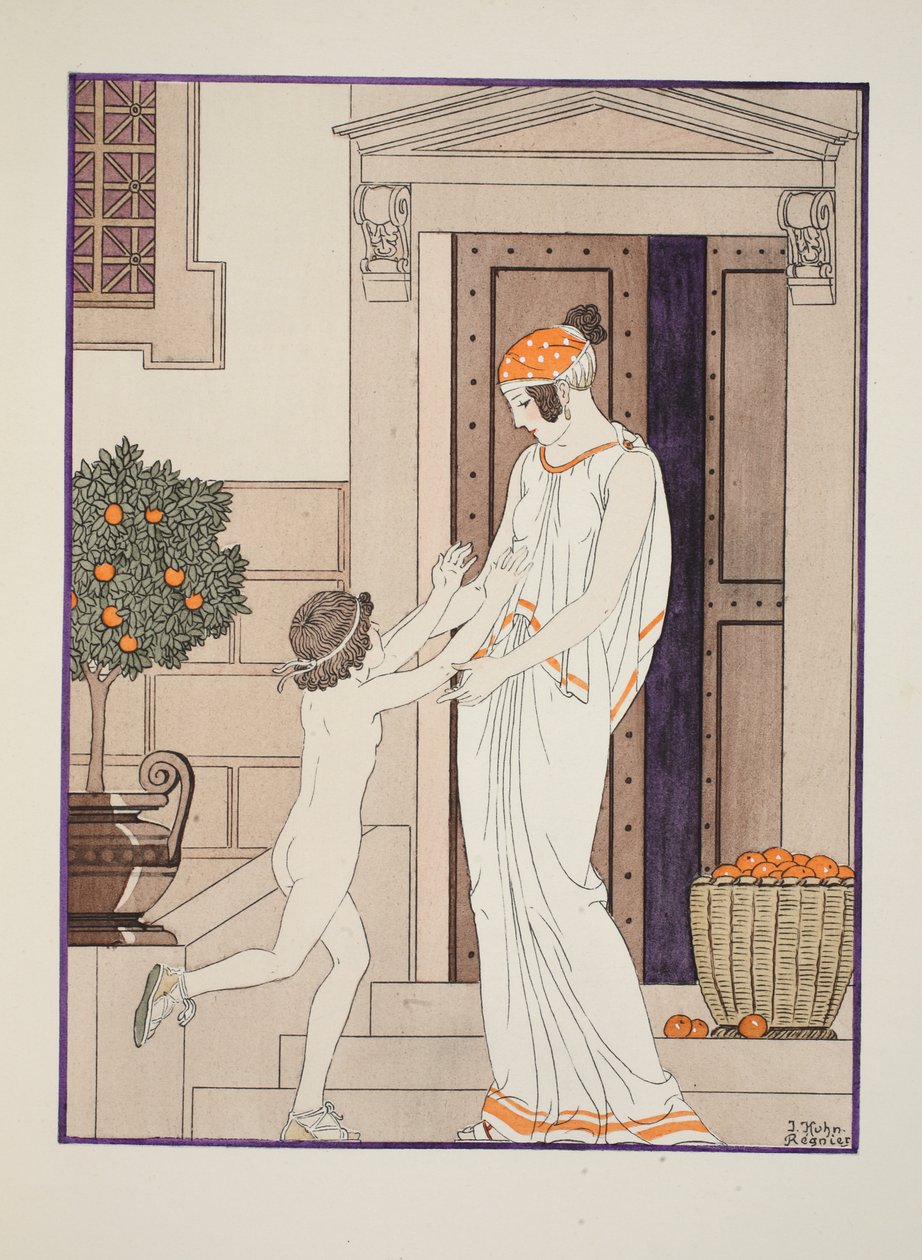 A csecsemőkor öröme, illusztráció a "Hippokratész művei"-ből, 1934 alkotó: Joseph Kuhn Regnier