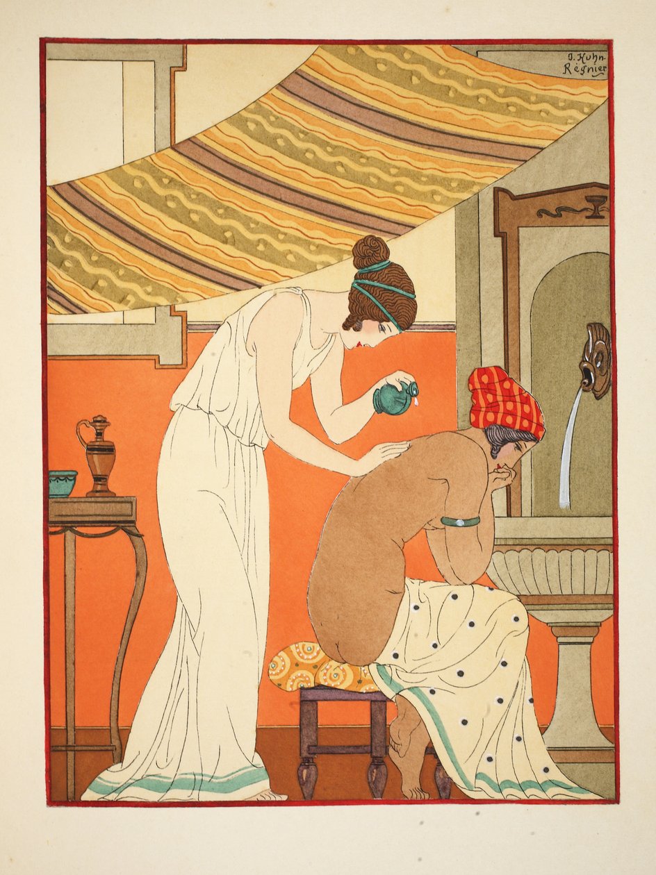 Olajjal kell megkenni a sebeket, illusztráció a Hippokratész műveiből, 1934 alkotó: Joseph Kuhn Regnier