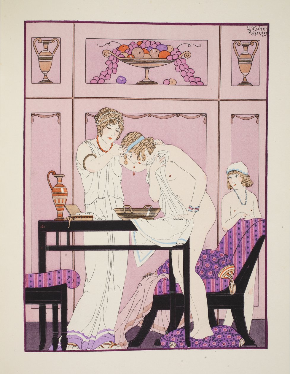 Orrvérzés, illusztráció a Hippokratész műveiből, 1934 alkotó: Joseph Kuhn Regnier