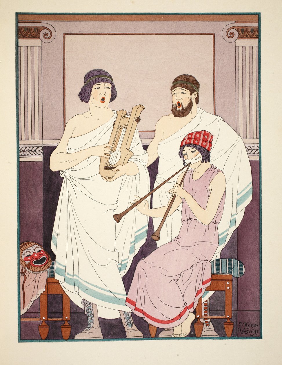 Zene hangja, illusztráció a Hippokratész műveiből, 1934 alkotó: Joseph Kuhn Regnier