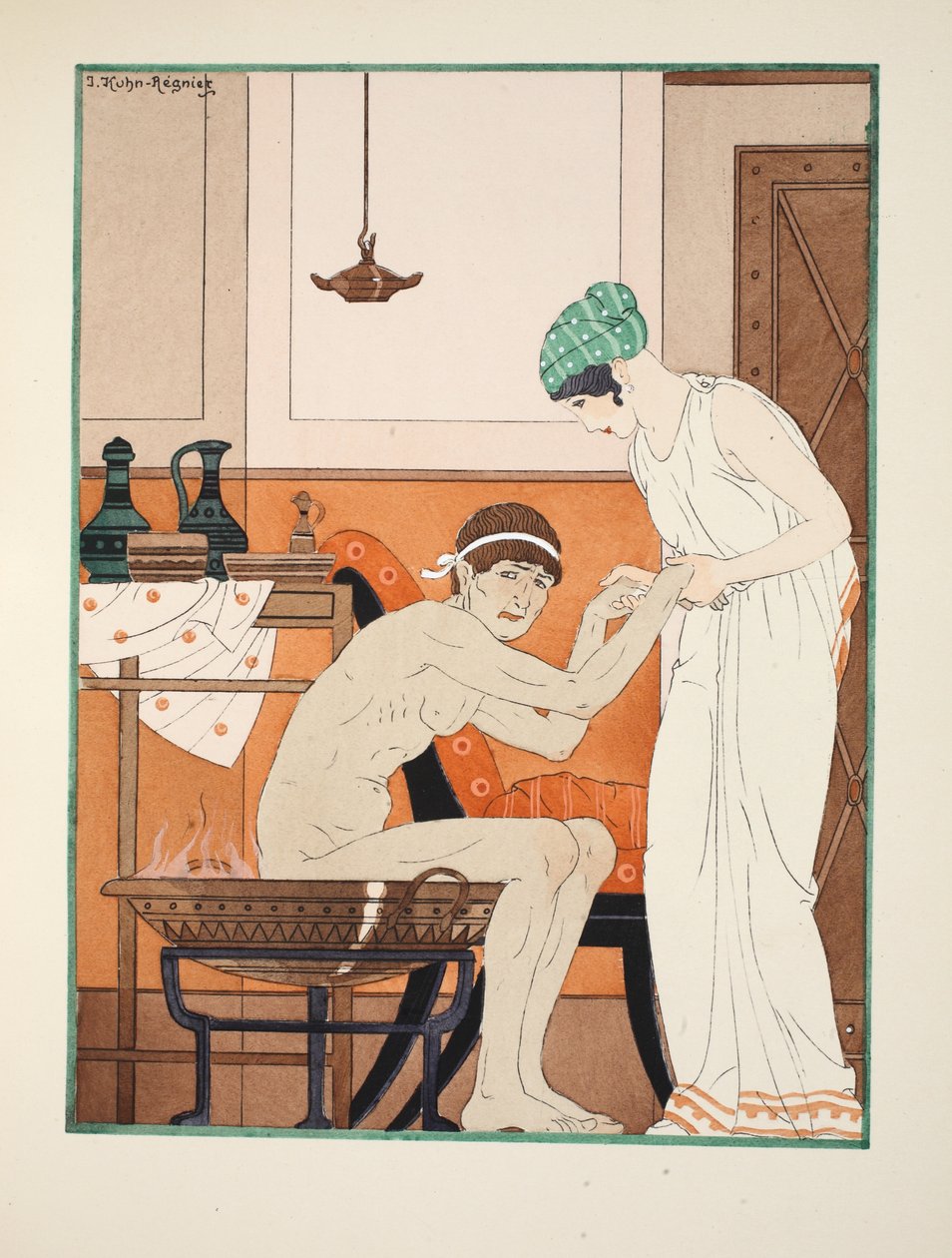 Gőzfürdő, illusztráció a Hippokratész műveiből, 1934 alkotó: Joseph Kuhn Regnier