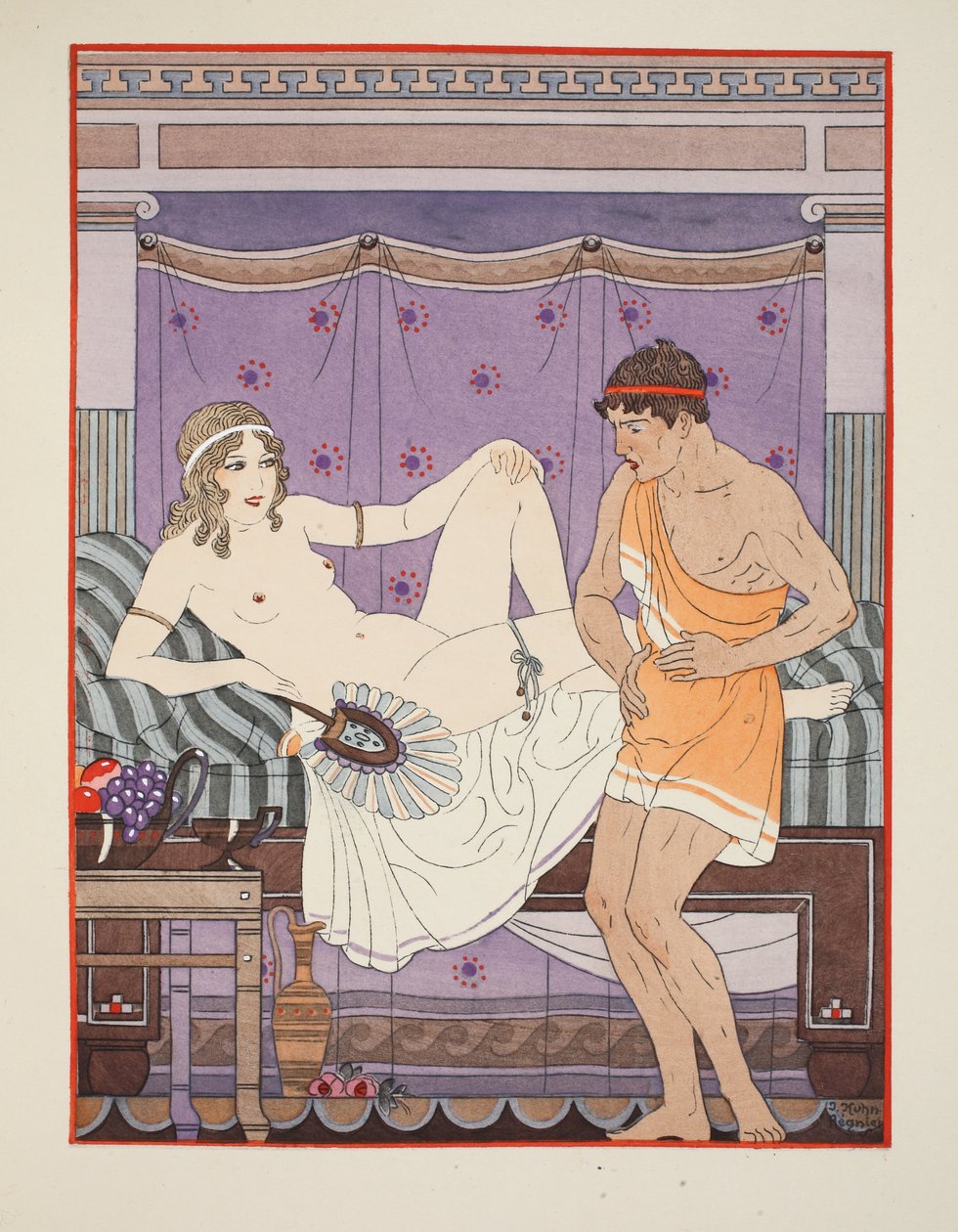 Gyomorfájás, illusztráció a Hippokratész műveiből, 1934 alkotó: Joseph Kuhn Regnier