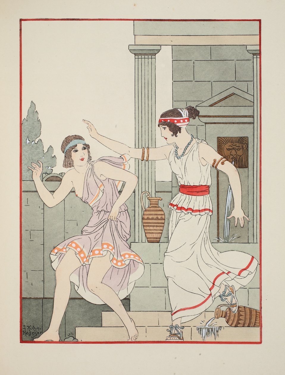 Lapos kézzel ütve, illusztráció a "Hippokratész művei"-ből, 1934. alkotó: Joseph Kuhn Regnier