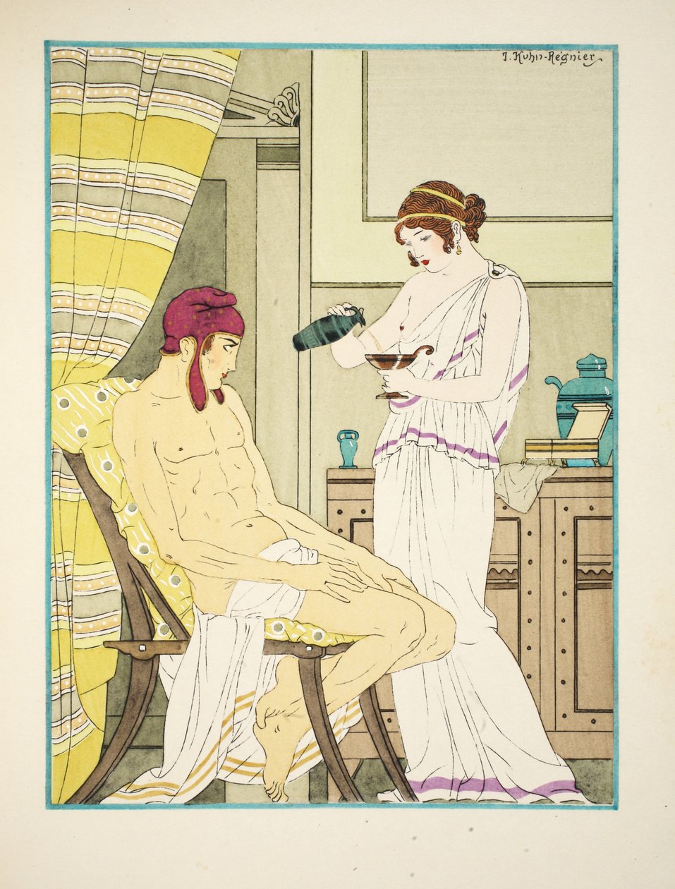 A test sárgává válik, mint a gránátalma kérge, illusztráció a "Hippokratész műveiből", 1934. alkotó: Joseph Kuhn Regnier
