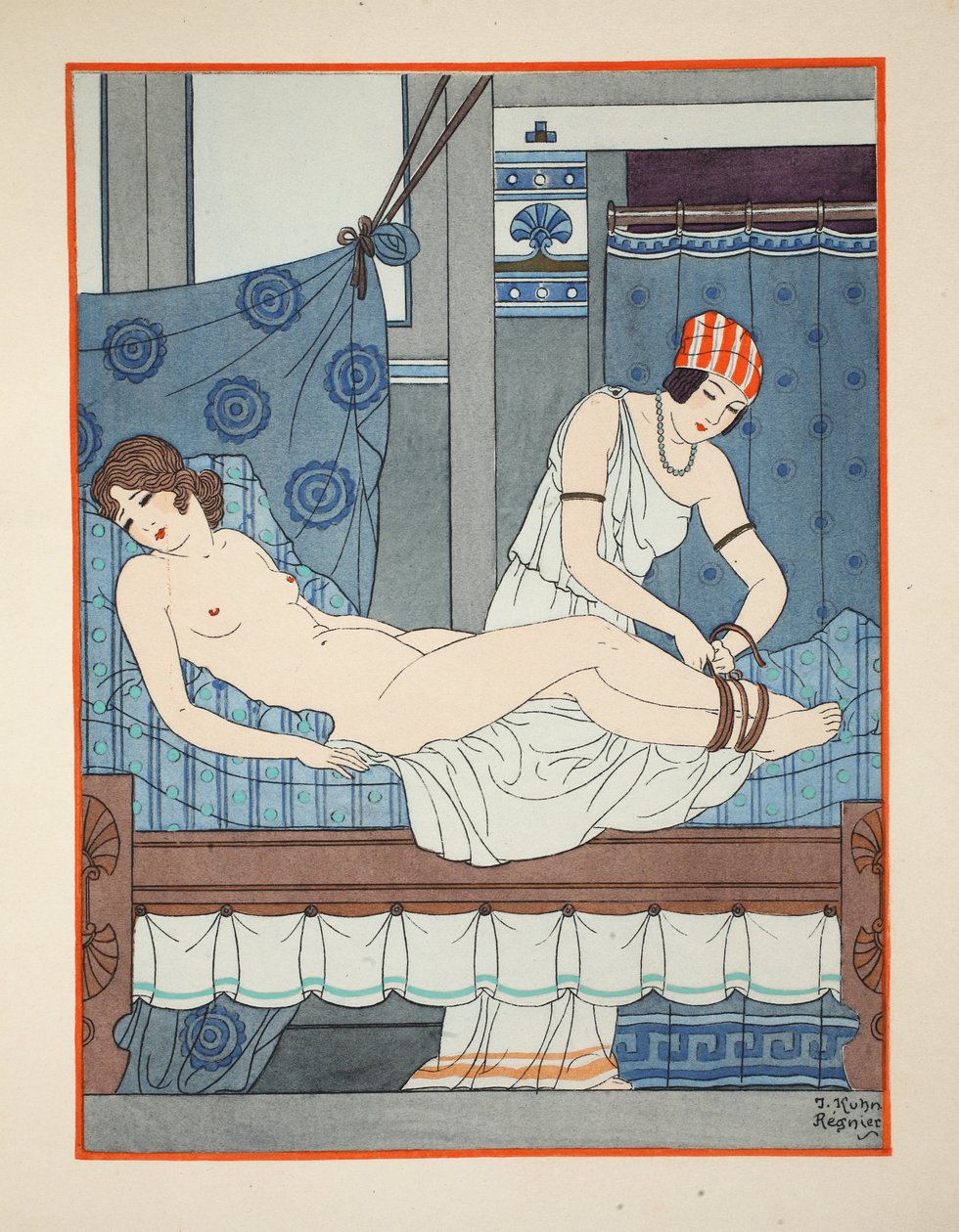 Lábak összefűzése, illusztráció a Hippokratész műveiből, 1934 alkotó: Joseph Kuhn Regnier