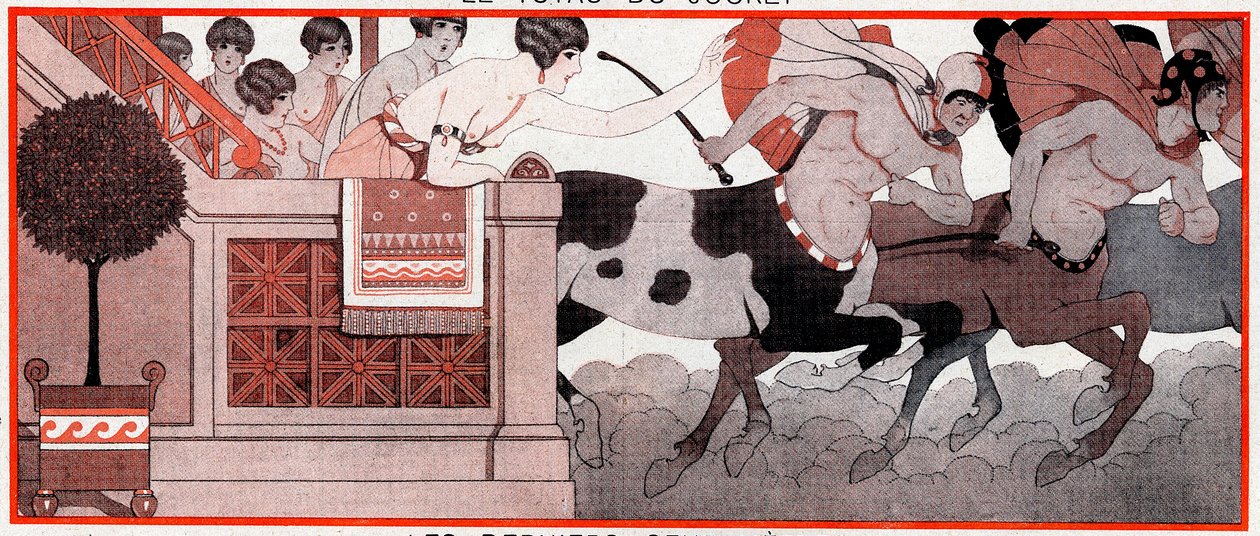 Mi volt az olimpiai időszakban a Le Prix de Diane - Az utolsó száz méter - illusztráció a Vie Parisienne-ből, 1927 alkotó: Joseph Kuhn Regnier