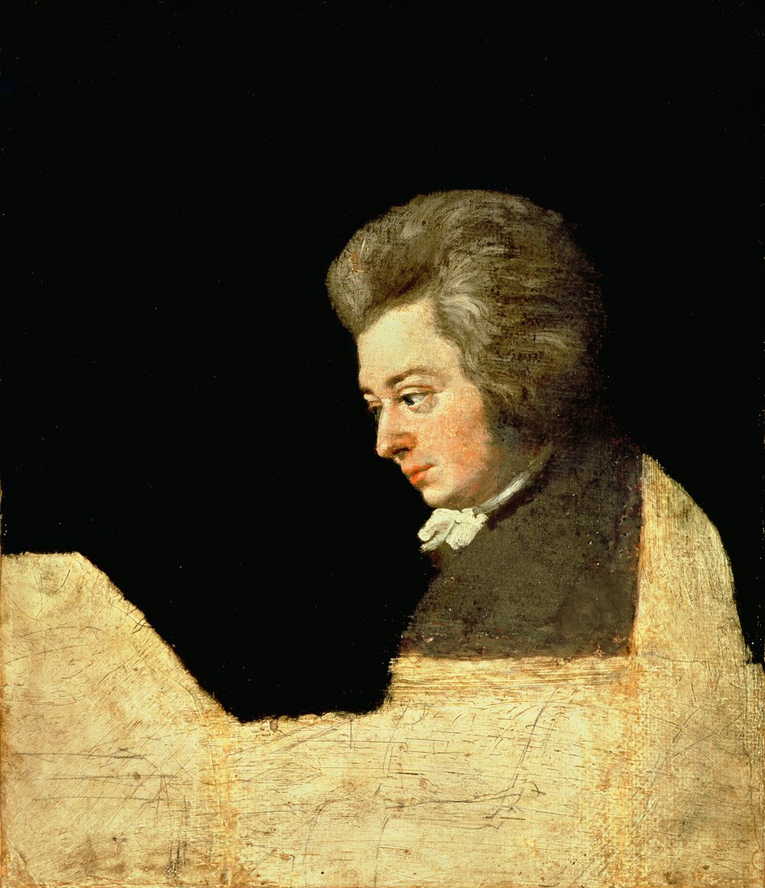 Wolfgang Amadeus Mozart (1756-91) portréja a zongoránál, 1789 alkotó: Joseph Lange