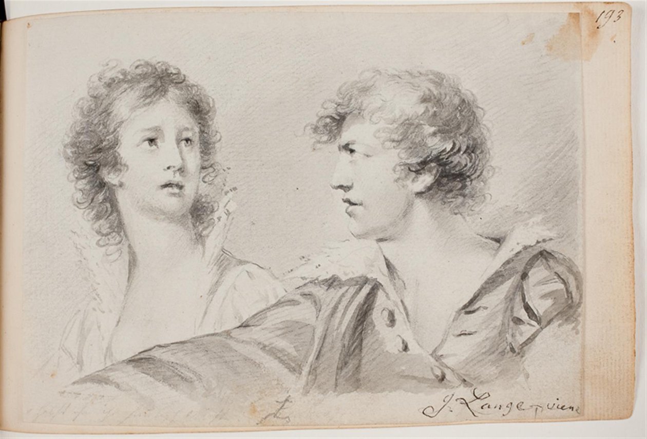 Női és férfi portré (Ophelia és önarckép Hamletként?) alkotó: Joseph Lange