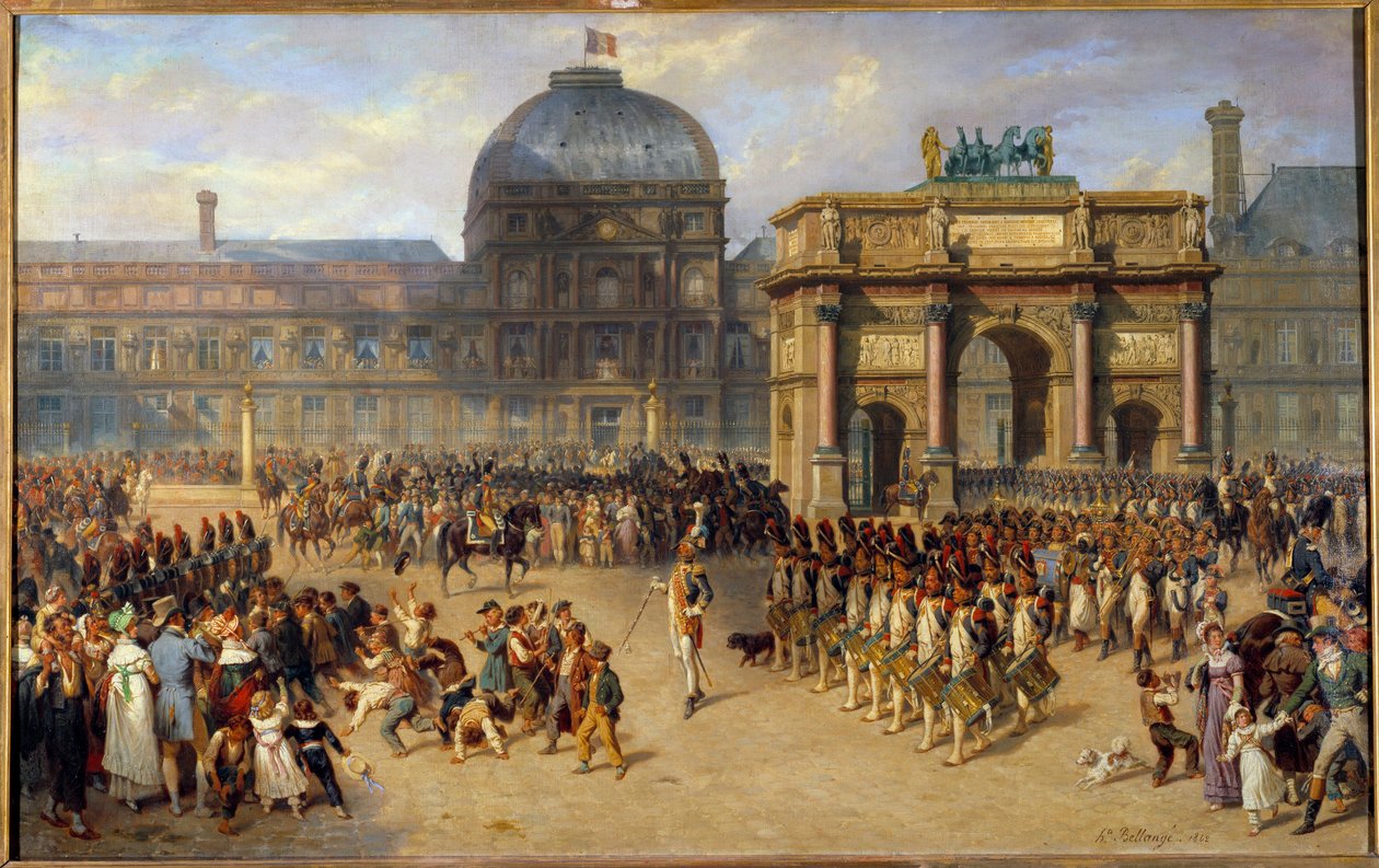 Egy áttekintés napja a birodalom alatt (1810) Joseph Louis Hippolyte Bellange (1800-1866) és Adrien Dauzats (1804-1868) festménye 1862 V. 1,01x1,61 m alkotó: Joseph Louis Hippolyte Bellange