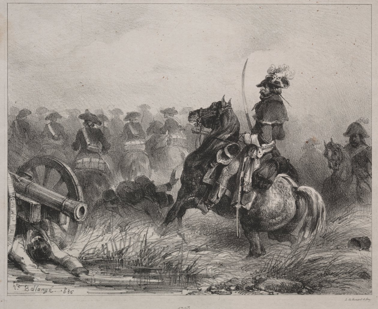 Lovassági jelenet alkotó: Joseph Louis Hippolyte Bellange