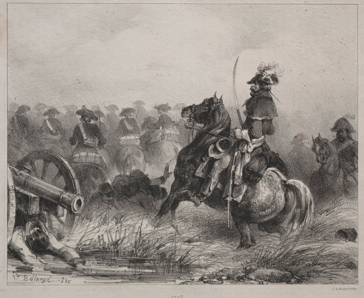 Lovassági jelenet, 1836. alkotó: Joseph Louis Hippolyte Bellange