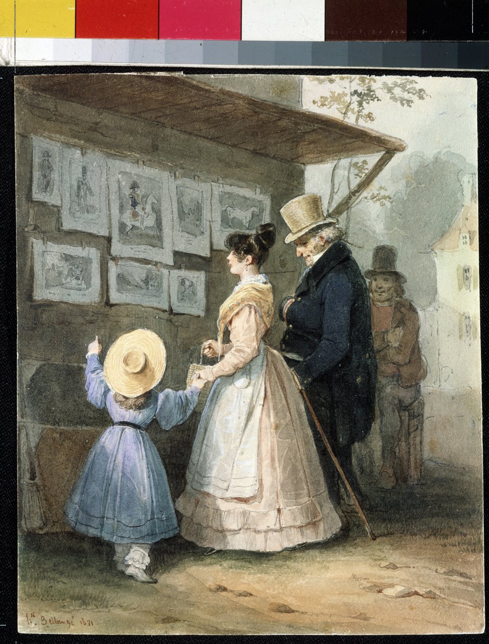 "A metszetek eladójánál" (A metszetek eladójánál) Hippolyte Bellange akvarellje (1800-1866) 1831 Ermitázs Múzeum, Szentpétervár (Szentpétervár) alkotó: Joseph Louis Hippolyte Bellange
