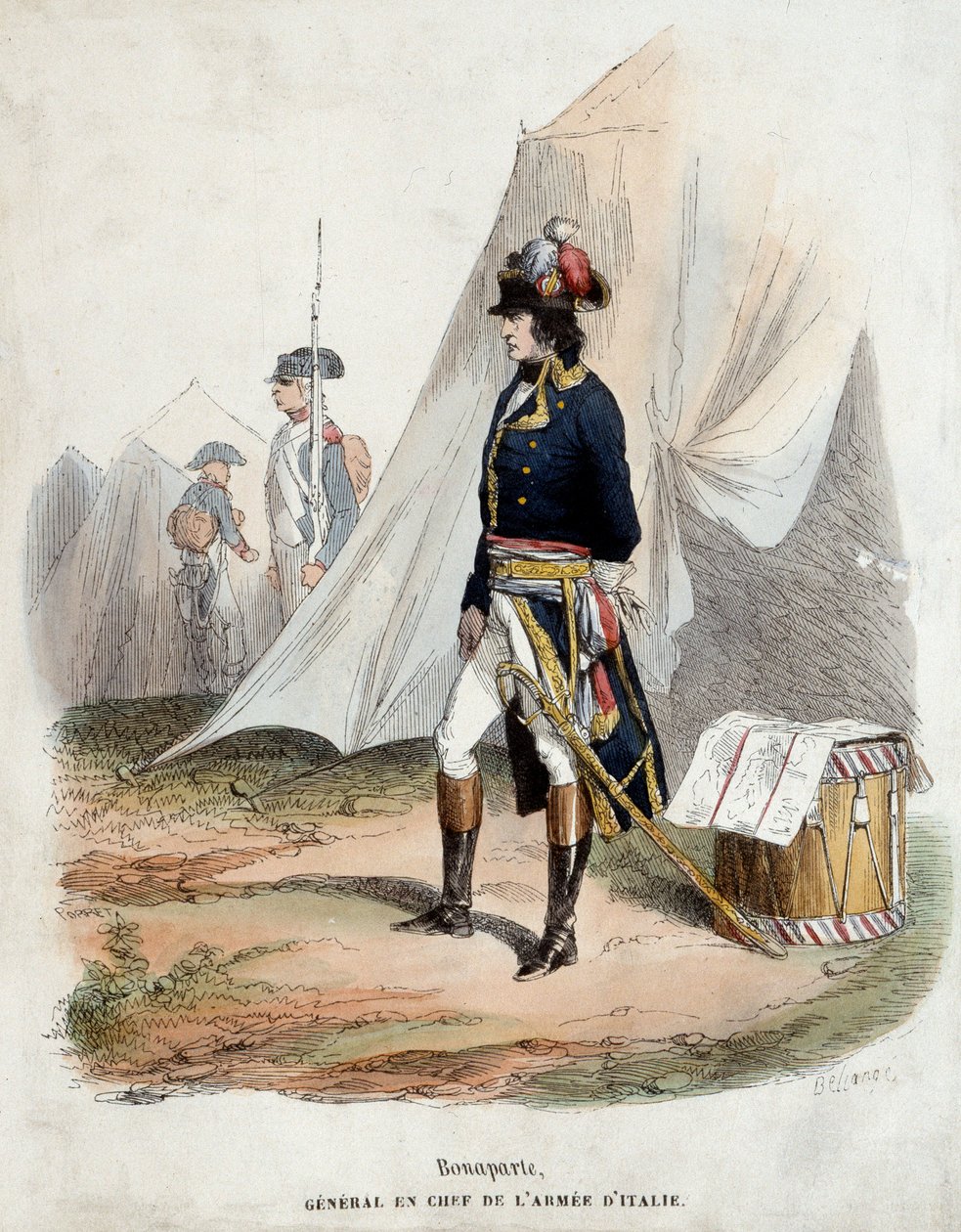 Bonaparte (1769-1821) portréja, az olaszországi haderő fővezére alkotó: Joseph Louis Hippolyte Bellange