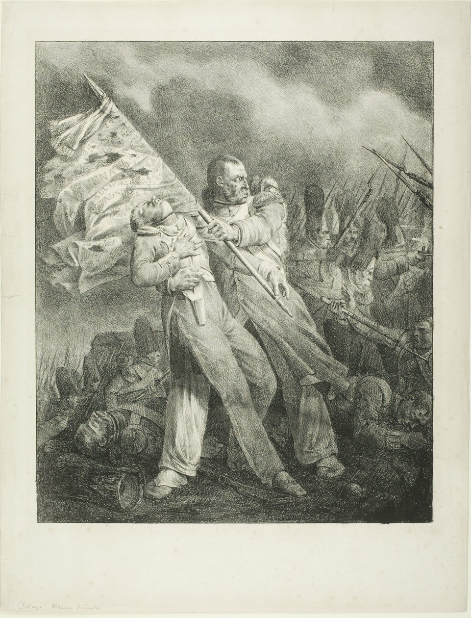A sebesült zászlóvivő alkotó: Joseph Louis Hippolyte Bellange