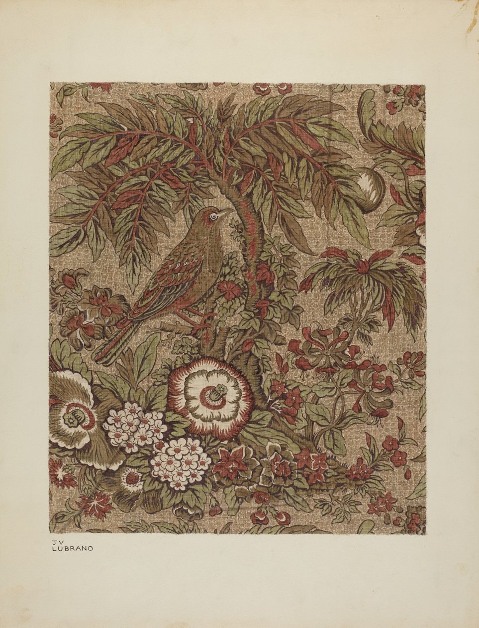 Nyomtatott Cotton Chintz, c. 1940. alkotó: Joseph Lubrano